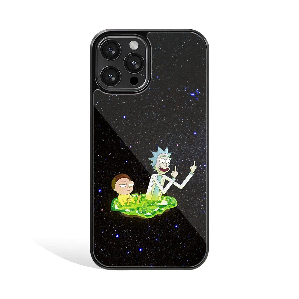 Rick And Morty FO Aesthetic Phone Cover | Glass Case