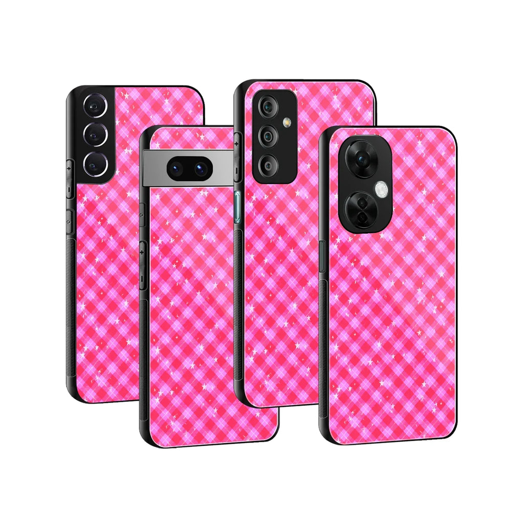 Rosy Plaid Phone Cover | Glass Case