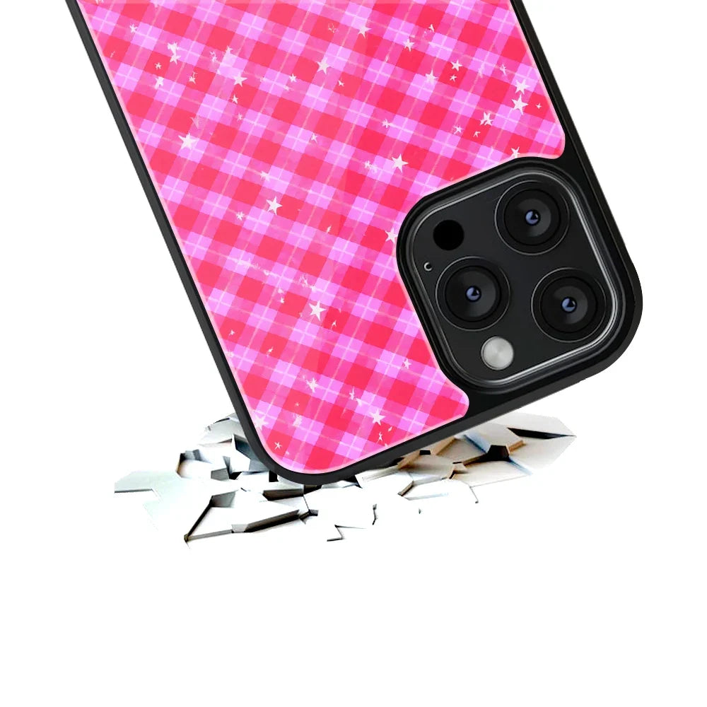 Rosy Plaid Phone Cover | Glass Case