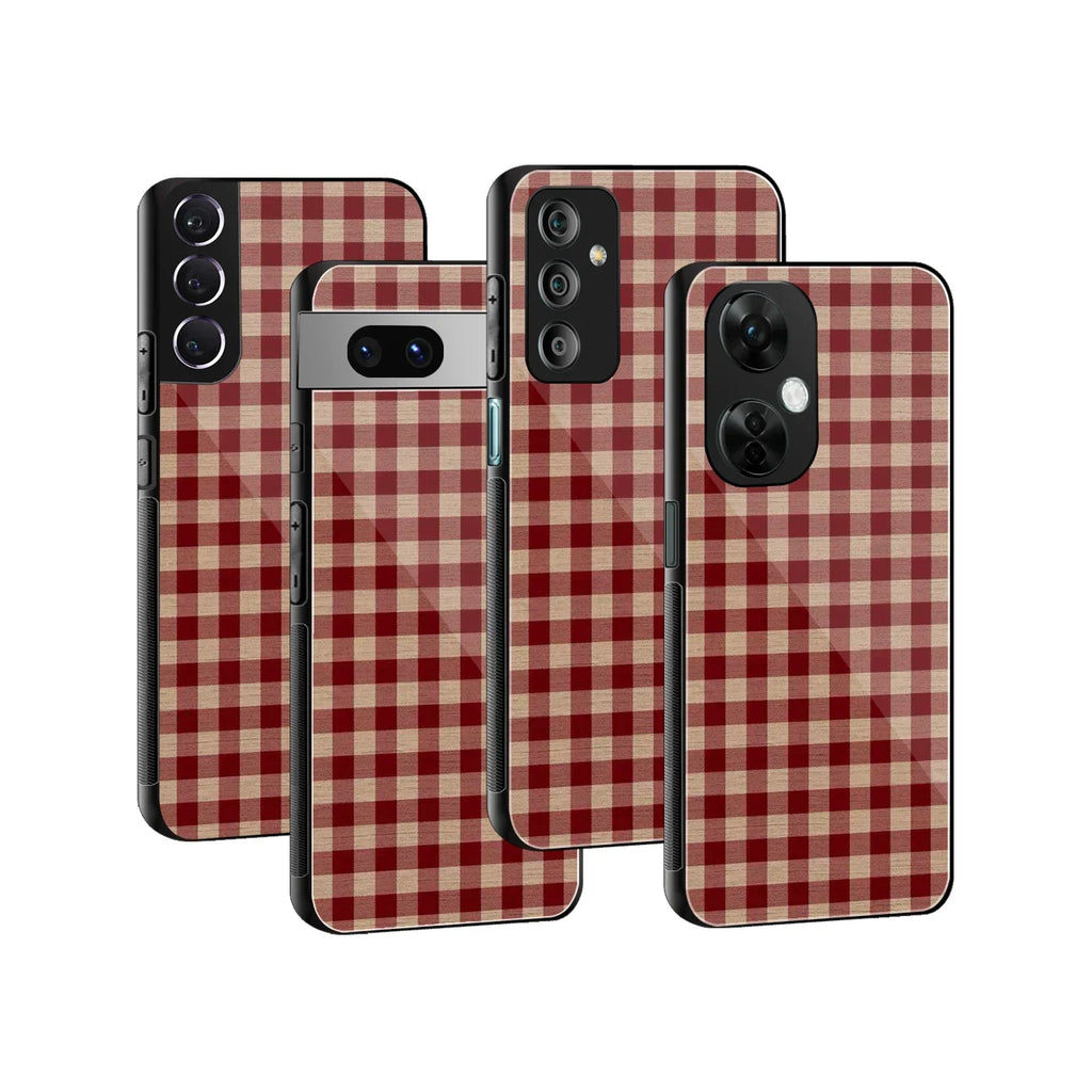 Rustic Gingham Phone Cover | Glass Case