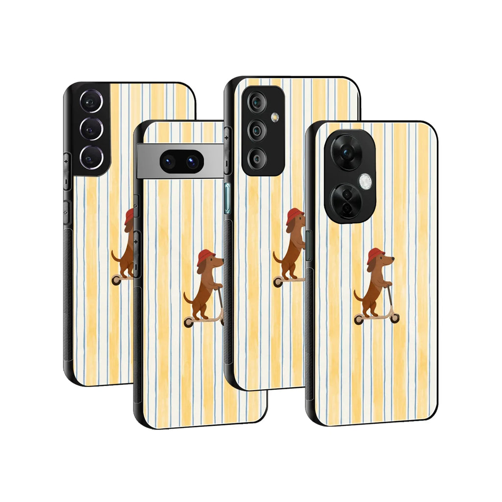Scooter Dachshund Phone Cover | Glass Case