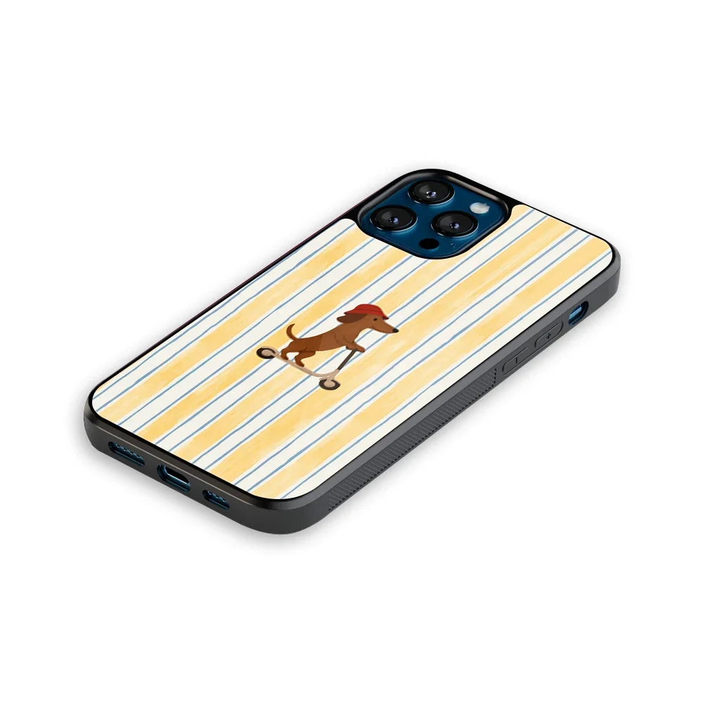 Scooter Dachshund Phone Cover | Glass Case
