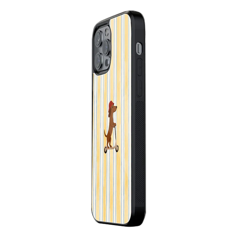 Scooter Dachshund Phone Cover | Glass Case