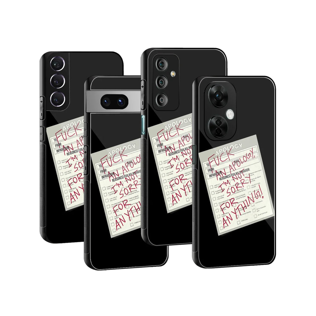 Sorry No Sorry Phone Cover | Glass Case