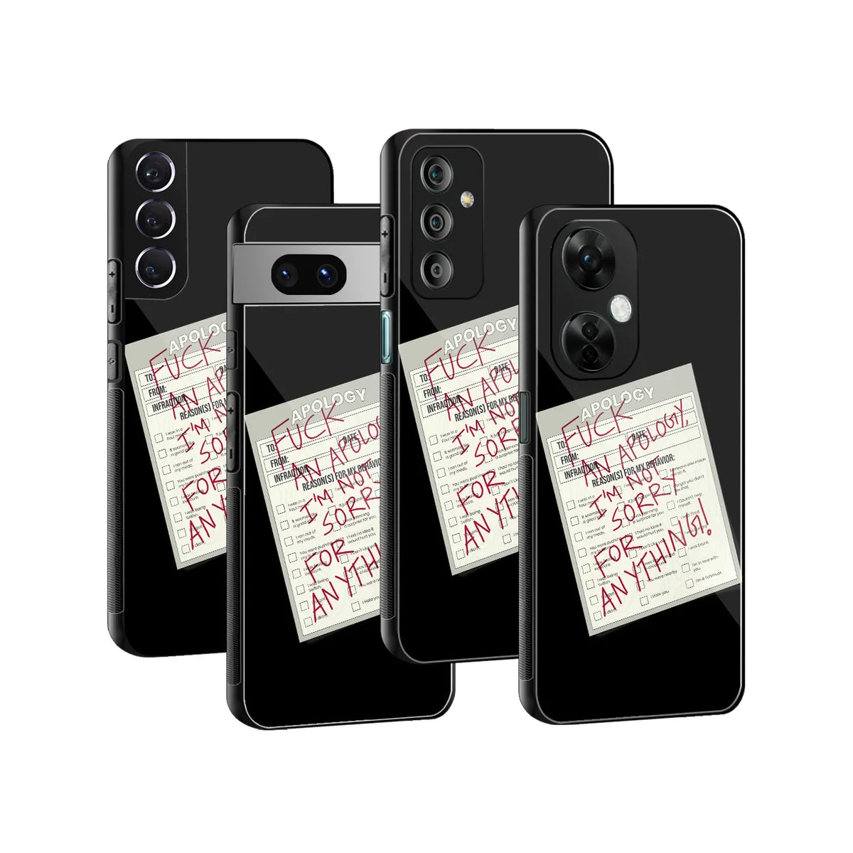 Sorry No Sorry Phone Cover | Glass Case