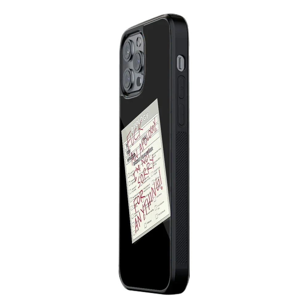 Sorry No Sorry Phone Cover | Glass Case
