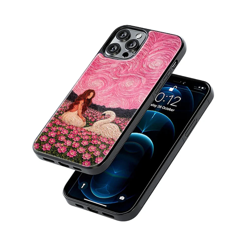 The Swan Garden Phone Cover | Glass Case