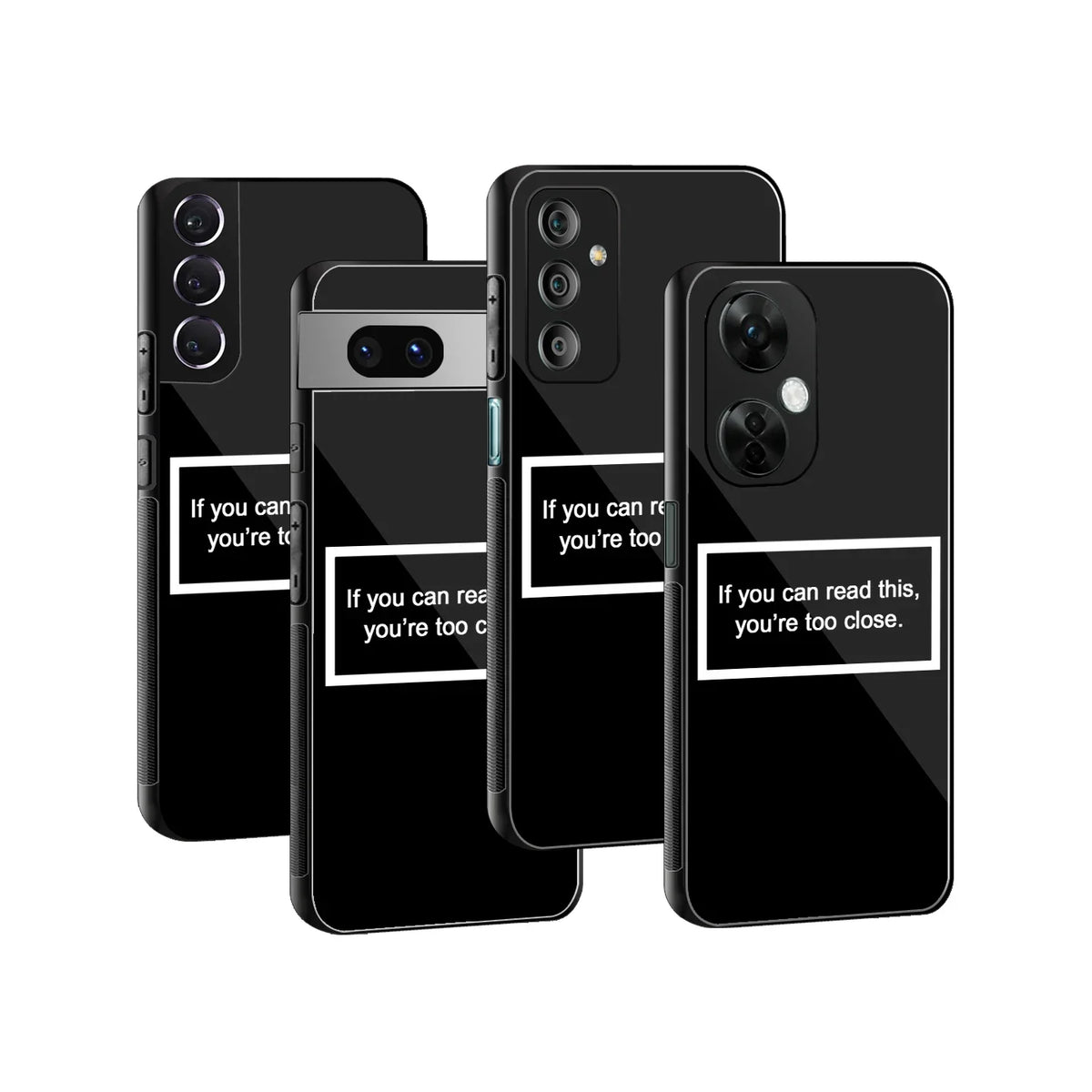 Too Close Black Phone Cover | Glass Case