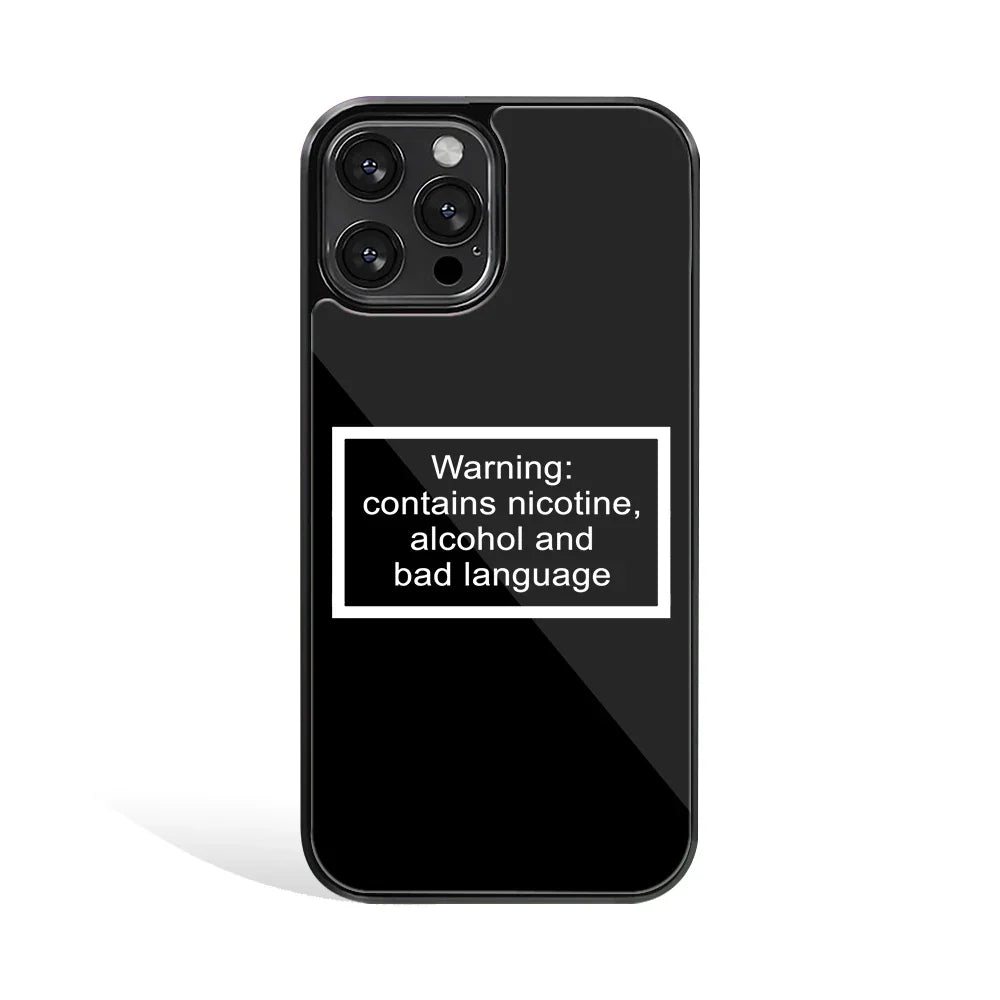 Warning Sign Black Edition Phone Cover | Glass Case
