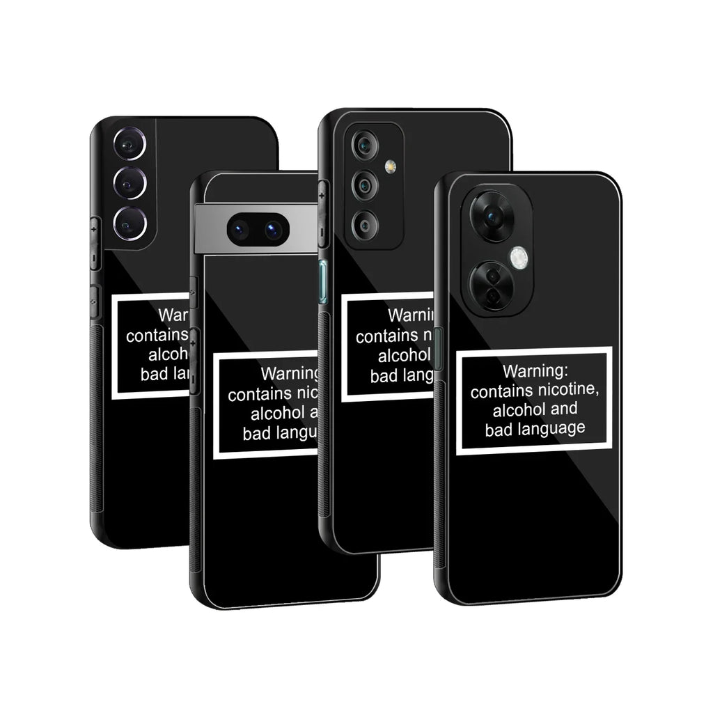 Warning Sign Black Edition Phone Cover | Glass Case