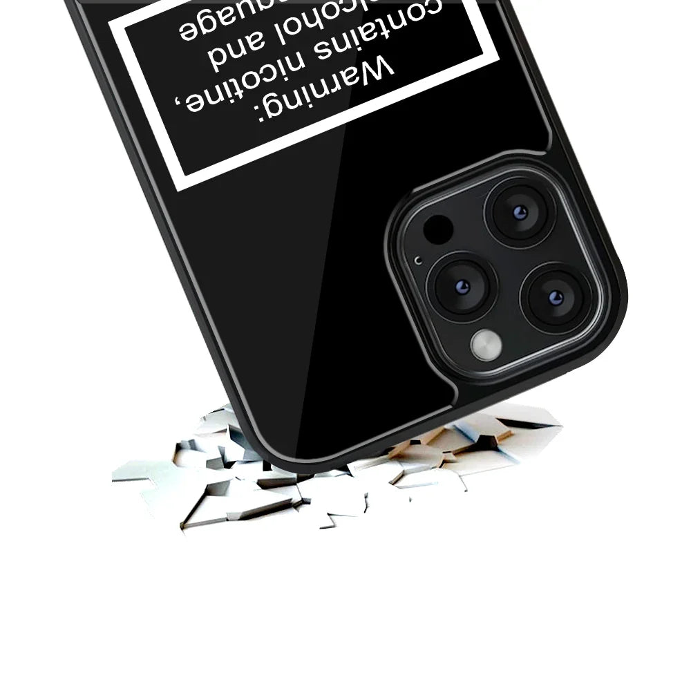 Warning Sign Black Edition Phone Cover | Glass Case
