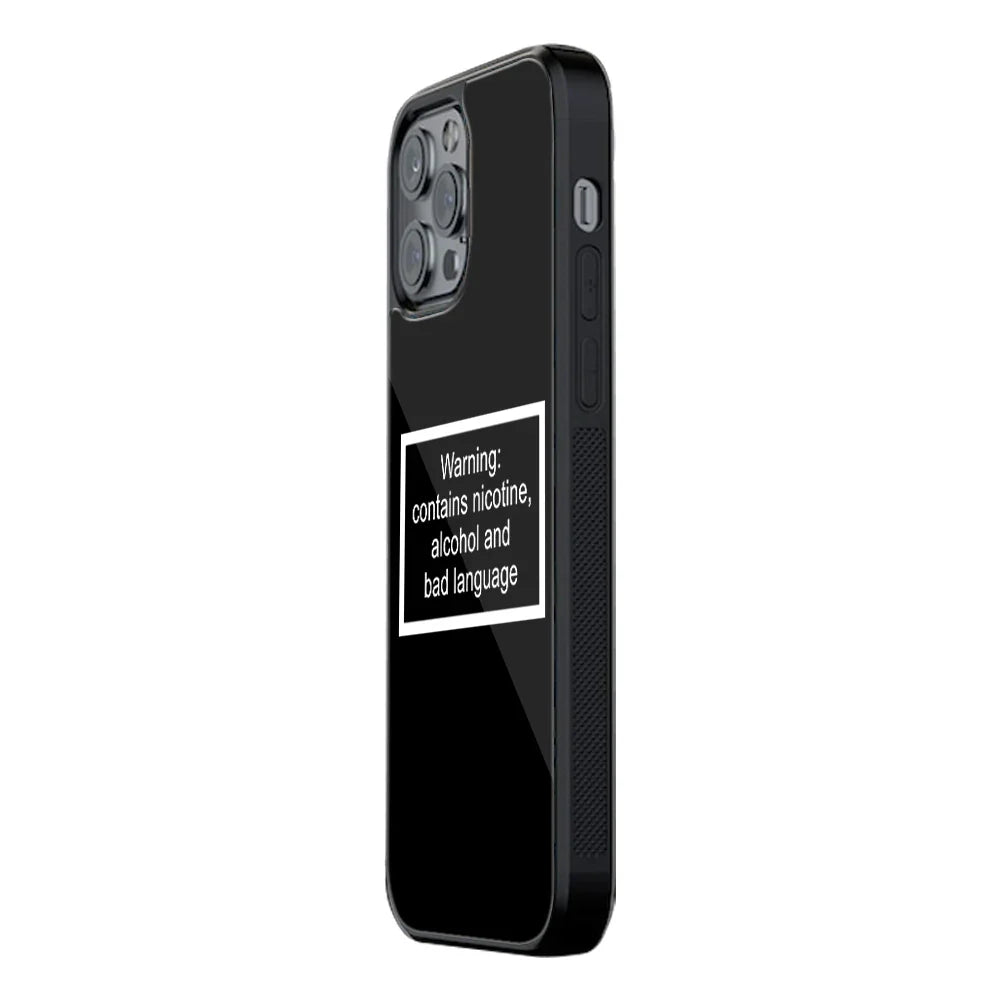 Warning Sign Black Edition Phone Cover | Glass Case