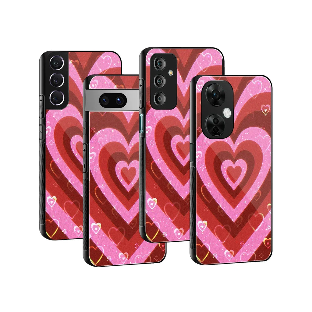 Y2K Hearts Love Pop Phone Cover | Glass Case