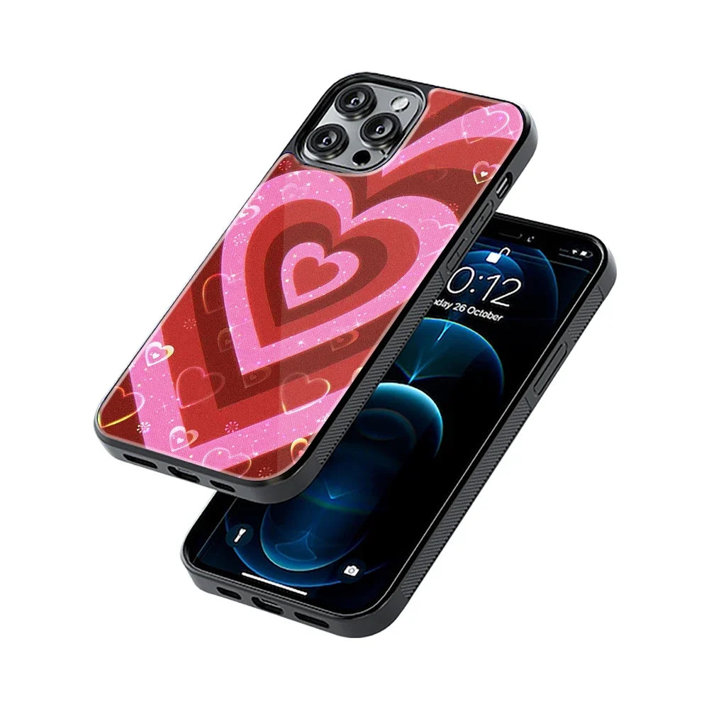 Y2K Hearts Love Pop Phone Cover | Glass Case