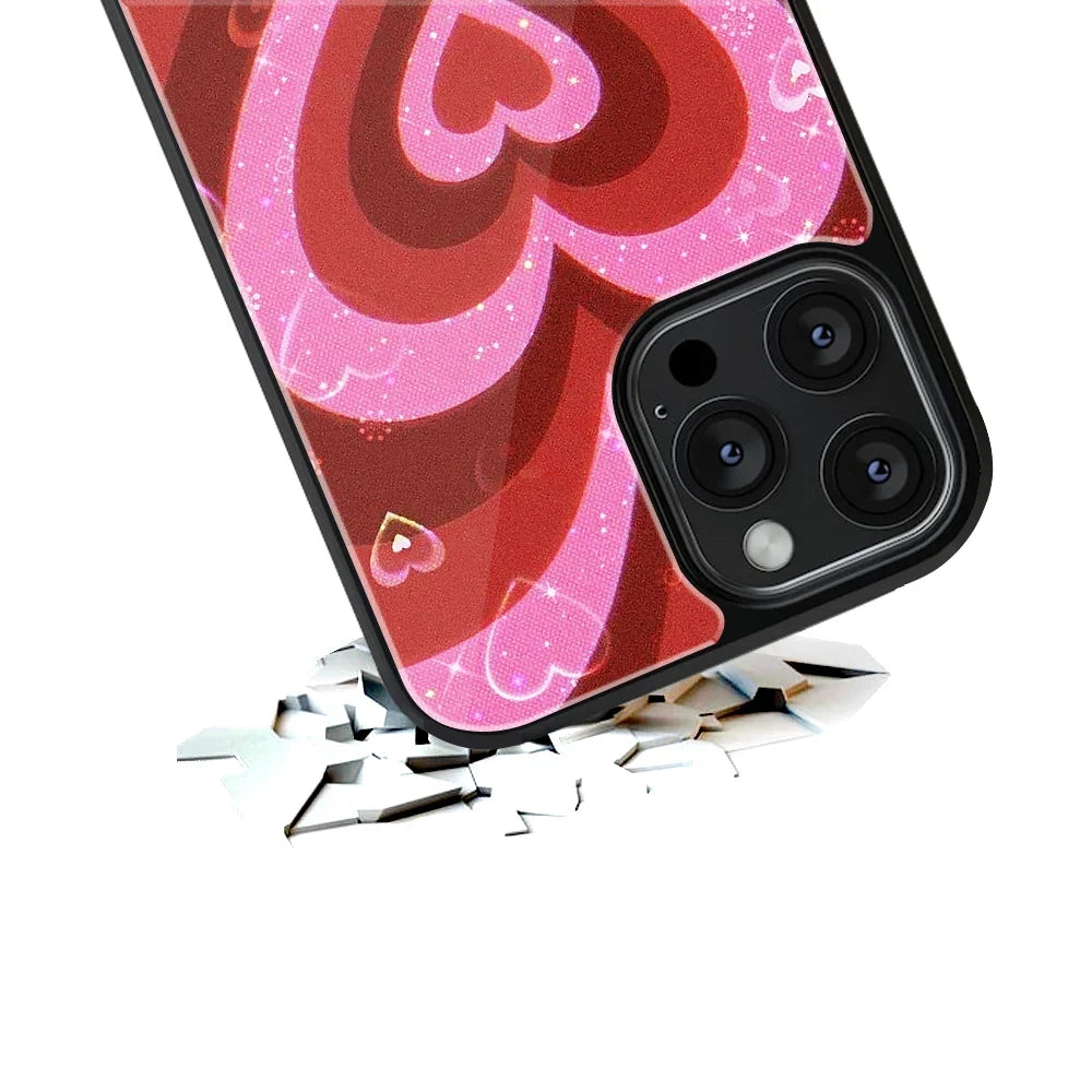 Y2K Hearts Love Pop Phone Cover | Glass Case