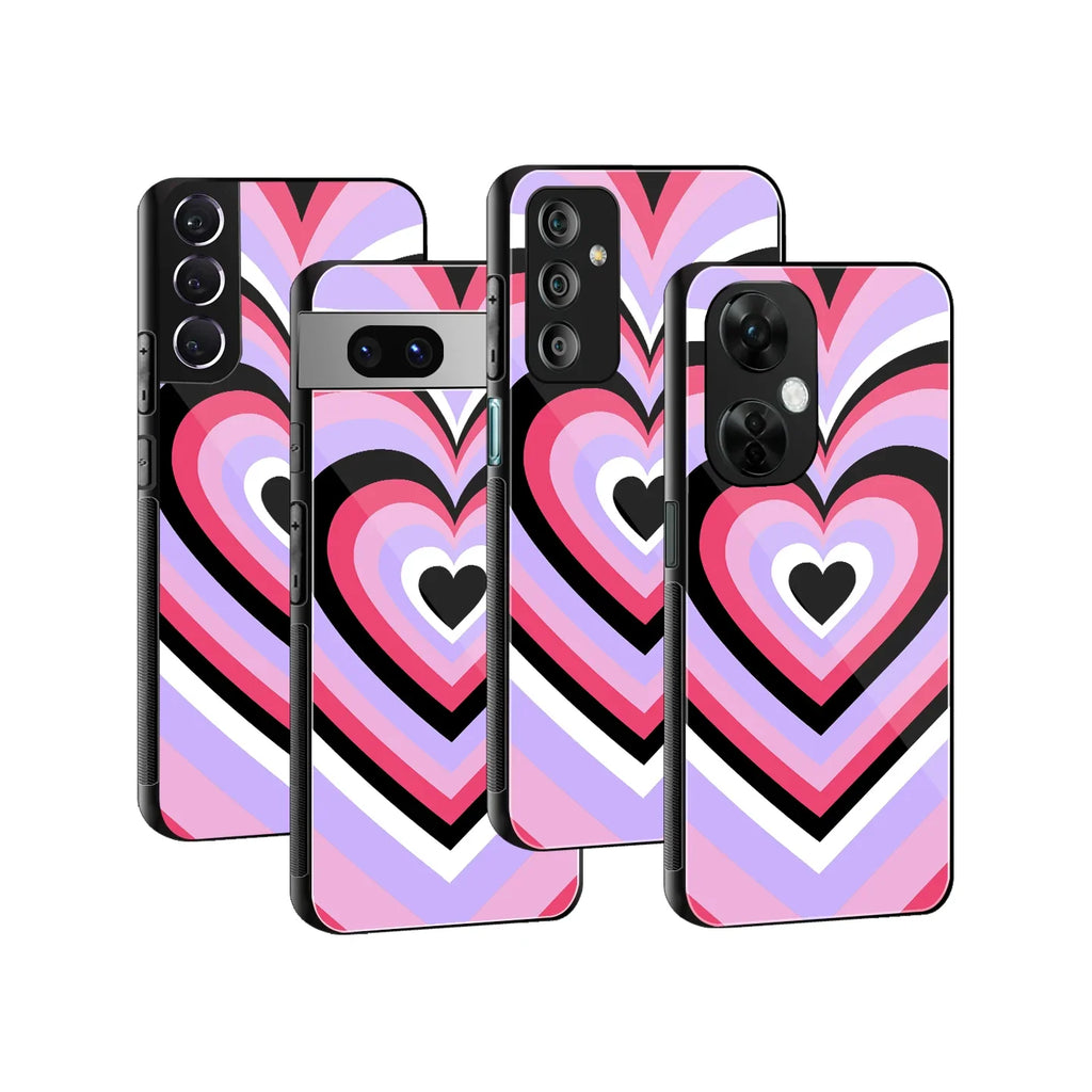Y2K Pink Hearts Bubblegum Edition Phone Cover | Glass Case