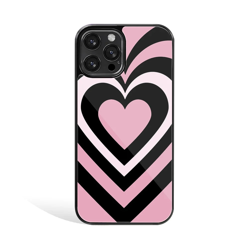 Y2K Retro Pink Hearts Phone Cover | Glass Case