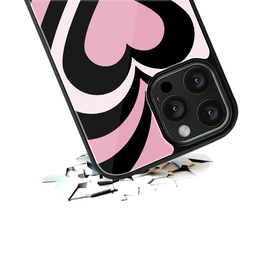 Y2K Retro Pink Hearts Phone Cover | Glass Case