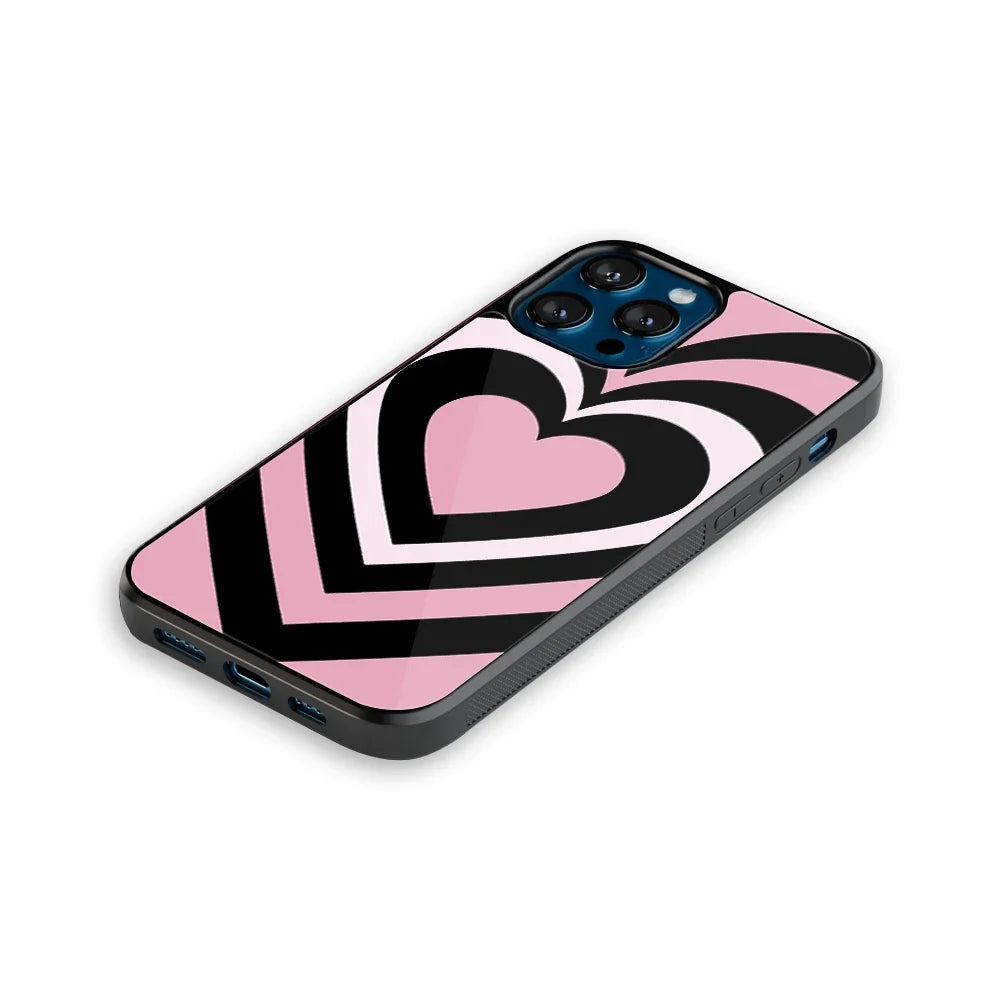 Y2K Retro Pink Hearts Phone Cover | Glass Case