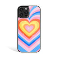 Y2k Rainbow Hearts Rush Phone Cover | Glass Case