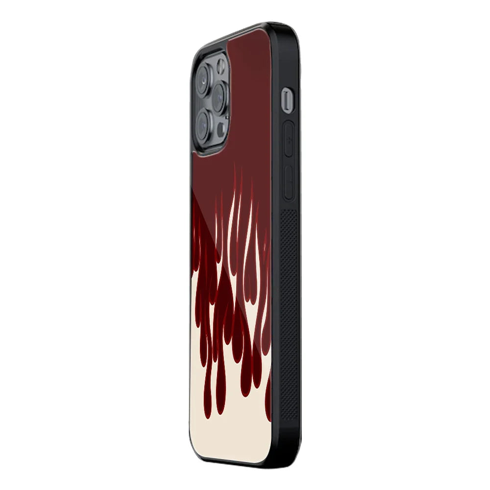 Y2k Red Cream Flames Phone Cover | Glass Case