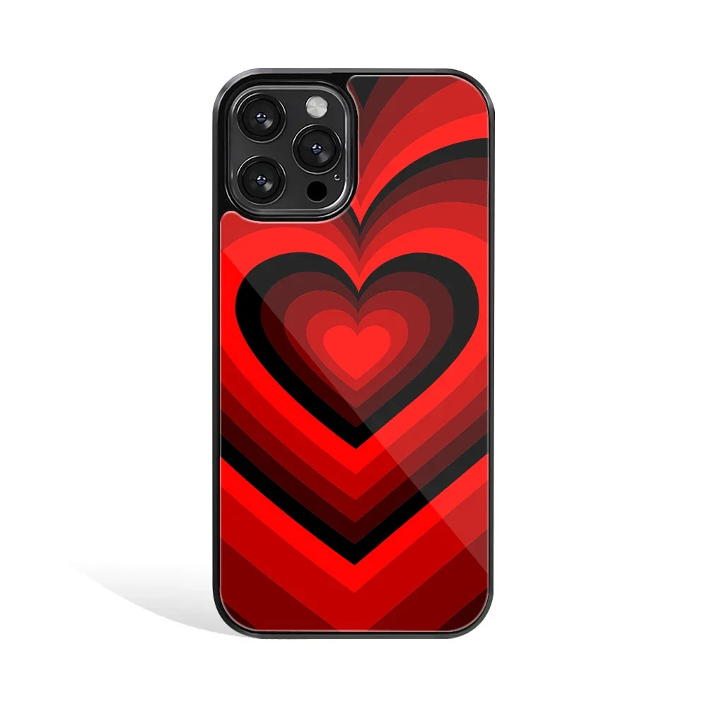 Y2k Red Hearts Wine Edition Phone Cover | Glass Case