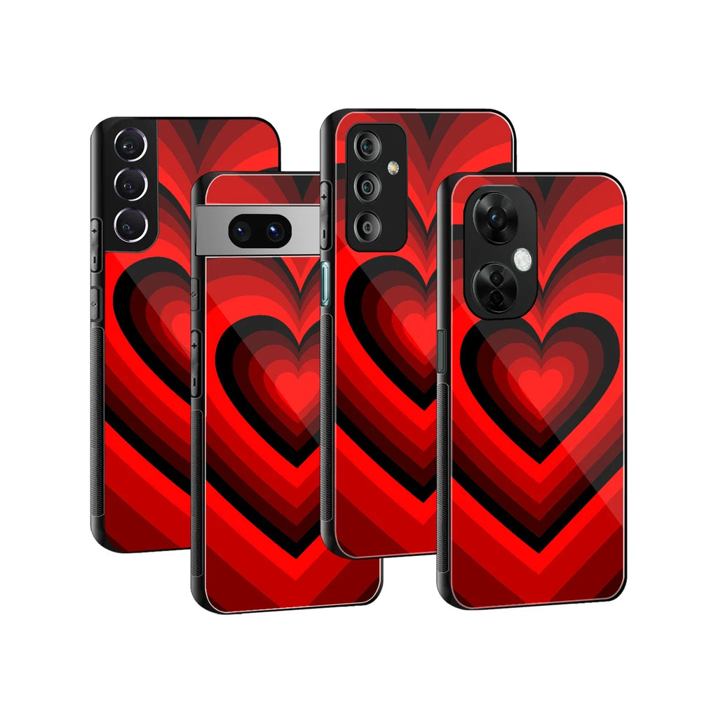 Y2k Red Hearts Wine Edition Phone Cover | Glass Case