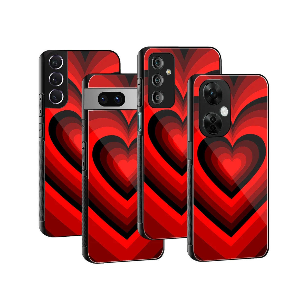 Y2k Red Hearts Wine Edition Phone Cover | Glass Case