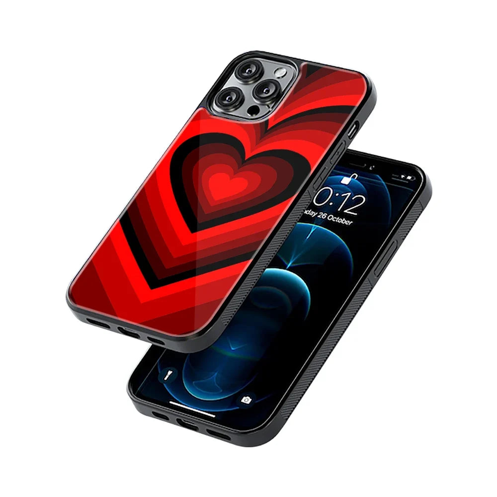 Y2k Red Hearts Wine Edition Phone Cover | Glass Case