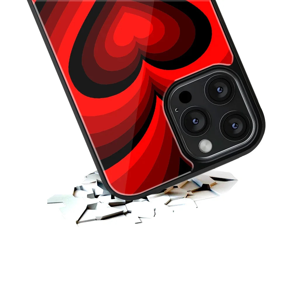 Y2k Red Hearts Wine Edition Phone Cover | Glass Case