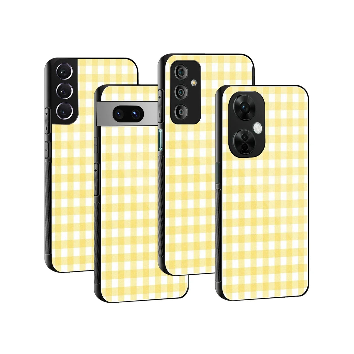 Yellow Gingham Phone Cover | Glass Case