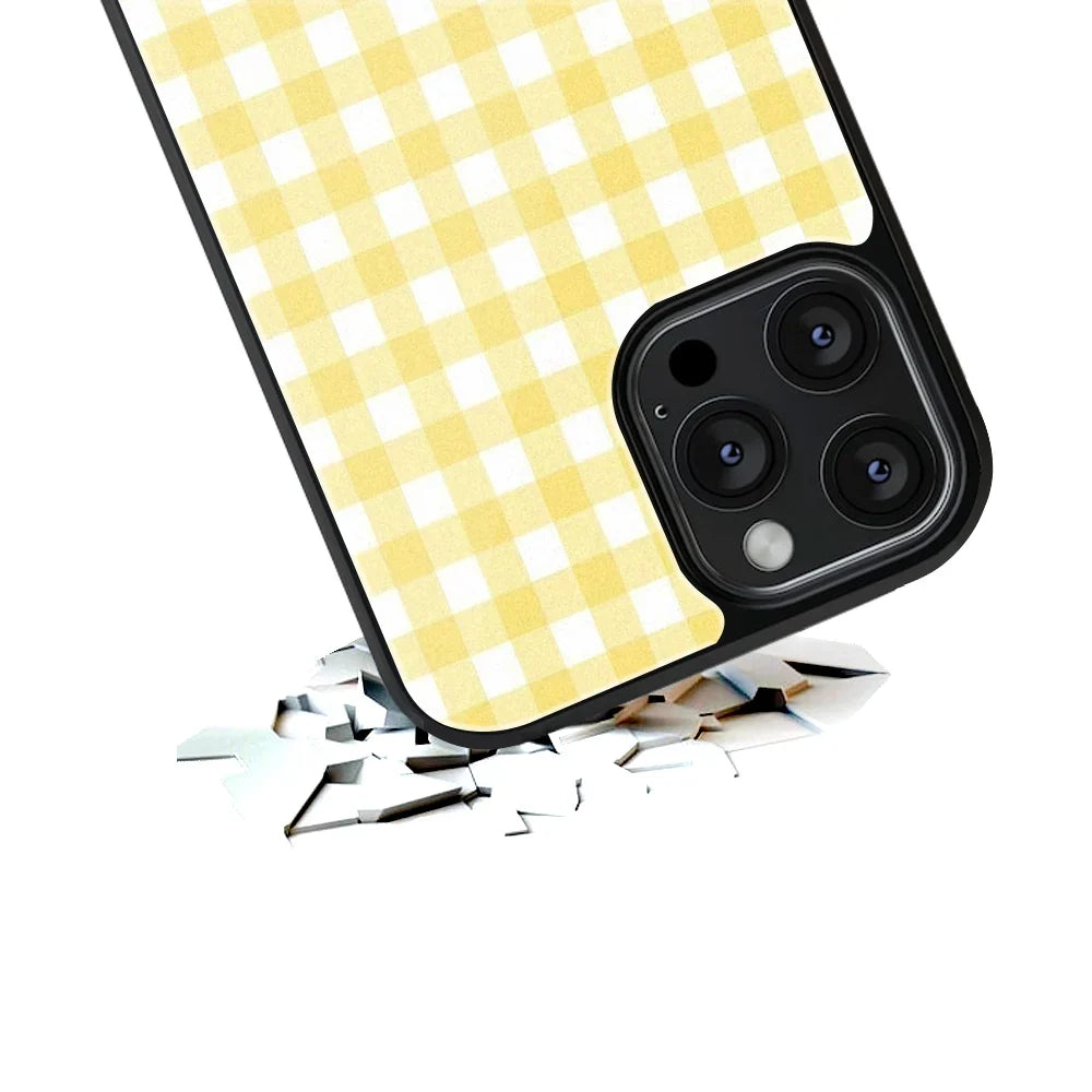 Yellow Gingham Phone Cover | Glass Case