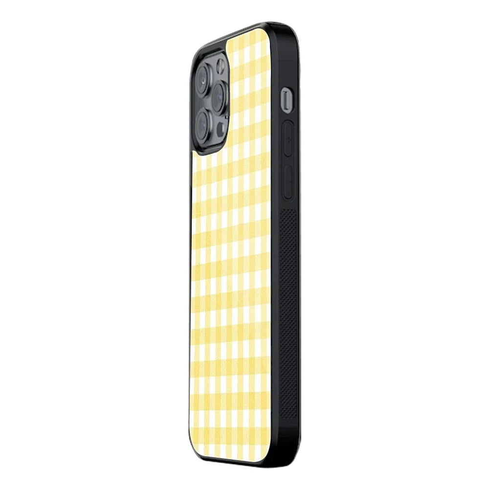 Yellow Gingham Phone Cover | Glass Case